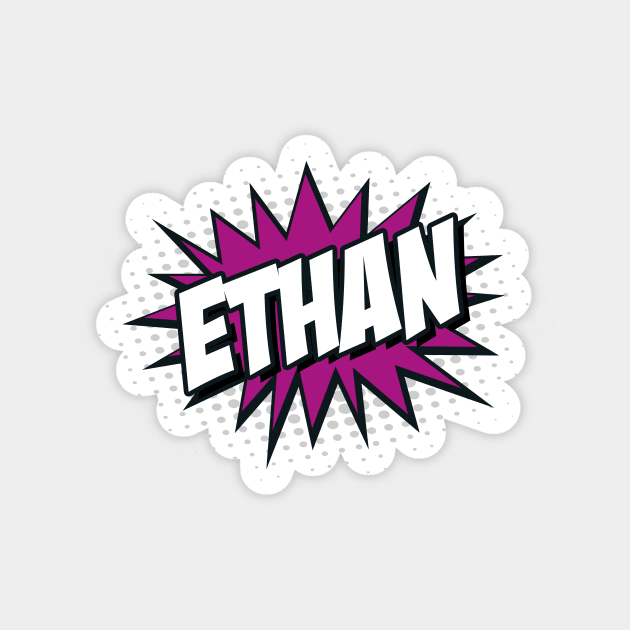 'Ethan' Cartoon or Comic Book Style Kapow / Wow Design Sticker by LTFRstudio